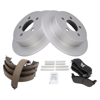 TRQ® - Performance Semi-Metallic Rear Brake Kit with Parking Brake Shoes
