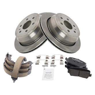 TRQ® - Performance Semi-Metallic Rear Brake Kit with Parking Brake Shoes
