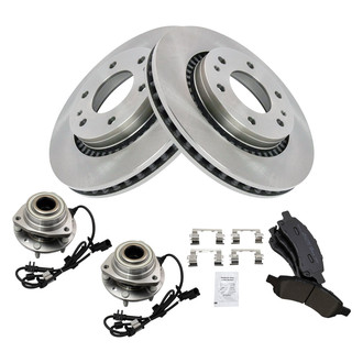 TRQ® - Performance Semi-Metallic Front Brake Kit with Hub Assemblies