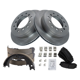 TRQ® - Performance Semi-Metallic Rear Brake Kit with Parking Brake Shoes