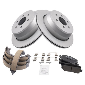 TRQ® - Performance Semi-Metallic Rear Brake Kit with Parking Brake Shoes