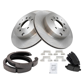 TRQ® - Performance Semi-Metallic Rear Brake Kit with Parking Brake Shoes