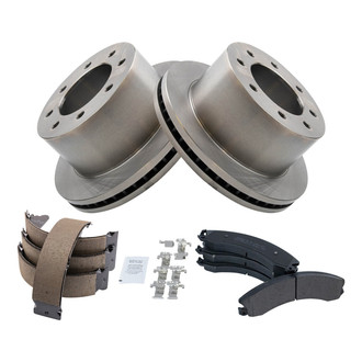 TRQ® - Performance Semi-Metallic Rear Brake Kit with Parking Brake Shoes