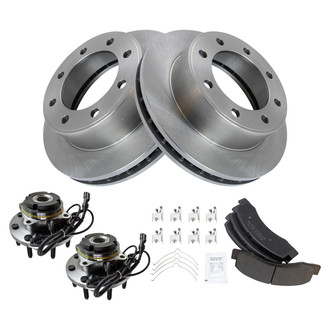 TRQ® - Performance Semi-Metallic Front Brake Kit with Hub Assemblies