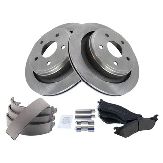 TRQ® - Performance Semi-Metallic Rear Brake Kit with Parking Brake Shoes