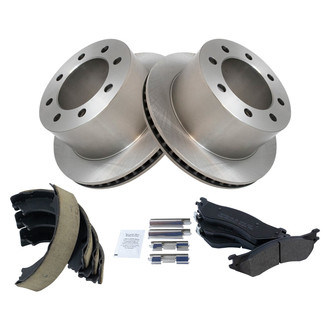 TRQ® - Performance Semi-Metallic Rear Brake Kit with Parking Brake Shoes