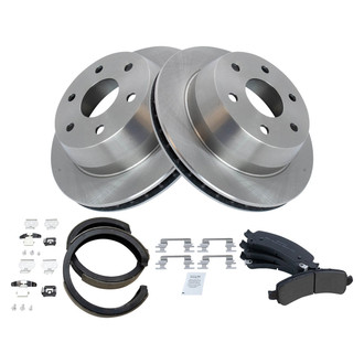 TRQ® - Performance Semi-Metallic Rear Brake Kit with Parking Brake Shoes