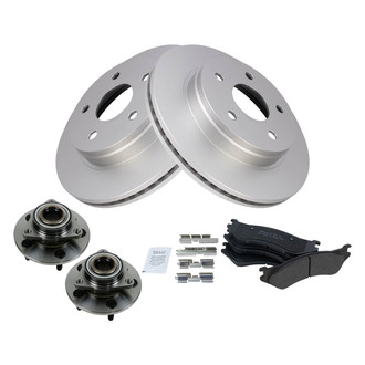TRQ® - Performance Semi-Metallic Front Brake Kit with Hub Assemblies