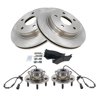 TRQ® - Performance Semi-Metallic Front Brake Kit with Hub Assemblies