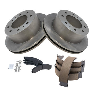 TRQ® - Performance Semi-Metallic Rear Brake Kit with Parking Brake Shoes