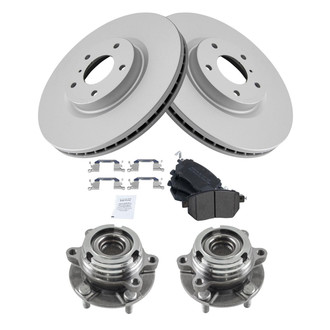 TRQ® - Performance Semi-Metallic Front Brake Kit with Hub Assemblies