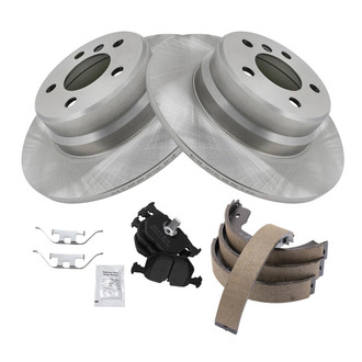 TRQ® - Performance Semi-Metallic Rear Brake Kit with Parking Brake Shoes
