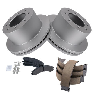 TRQ® - Performance Semi-Metallic Rear Brake Kit with Parking Brake Shoes