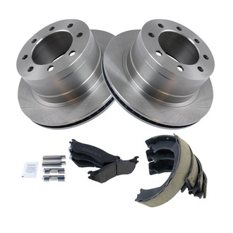 TRQ® - Performance Semi-Metallic Rear Brake Kit with Parking Brake Shoes