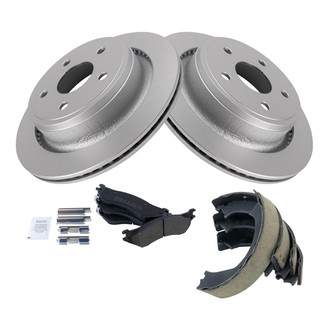 TRQ® - Performance Semi-Metallic Rear Brake Kit with Parking Brake Shoes
