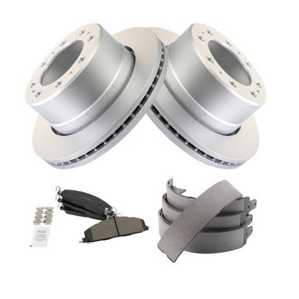 TRQ® - Performance Semi-Metallic Rear Brake Kit with Parking Brake Shoes