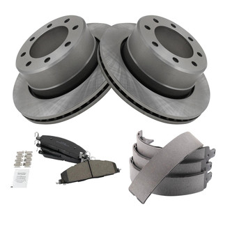 TRQ® - Performance Semi-Metallic Rear Brake Kit with Parking Brake Shoes