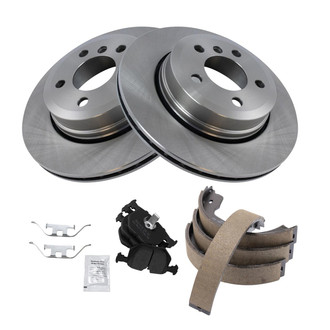 TRQ® - Performance Semi-Metallic Rear Brake Kit with Parking Brake Shoes