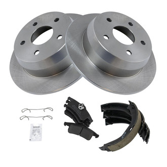 TRQ® - Performance Semi-Metallic Rear Brake Kit with Parking Brake Shoes