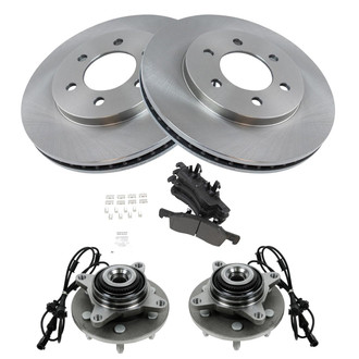 TRQ® - Performance Semi-Metallic Front Brake Kit with Hub Assemblies