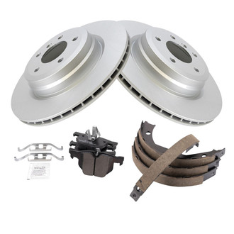 TRQ® - Performance Semi-Metallic Rear Brake Kit with Parking Brake Shoes