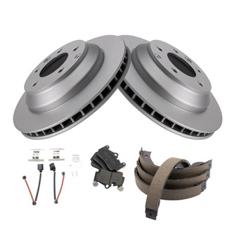 TRQ® - Performance Semi-Metallic Rear Brake Kit with Parking Brake Shoes