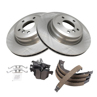 TRQ® - Performance Semi-Metallic Rear Brake Kit with Parking Brake Shoes