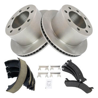 TRQ® - Performance Semi-Metallic Rear Brake Kit with Parking Brake Shoes