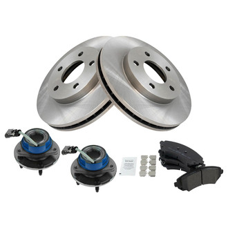TRQ® - Performance Semi-Metallic Front Brake Kit with Hub Assemblies