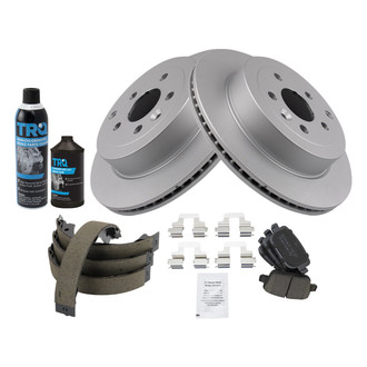 TRQ® - Rear Disc Brake Kit with Ceramic Pads and Shoes