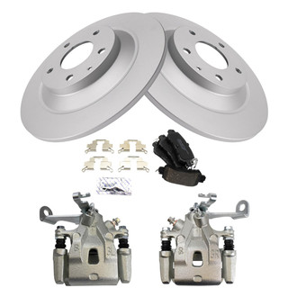 TRQ® - Performance Ceramic Rear Brake Kit with Calipers