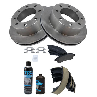 TRQ® - Rear Disc Brake Kit with Semi-Metallic Pads and Shoes