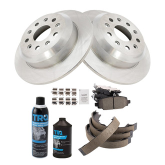 TRQ® - Rear Disc Brake Kit with Ceramic Pads and Shoes