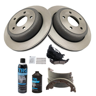 TRQ® - Rear Disc Brake Kit with Ceramic Pads and Shoes