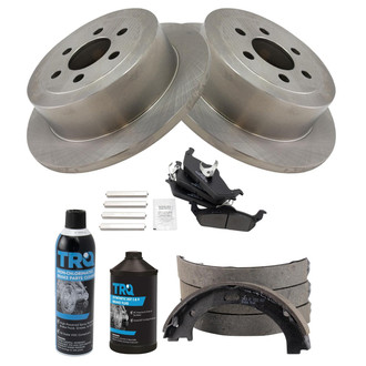 TRQ® - Rear Disc Brake Kit with Ceramic Pads and Shoes