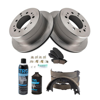 TRQ® - Rear Disc Brake Kit with Ceramic Pads and Shoes