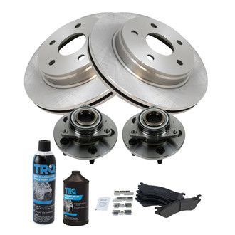 TRQ® - Front Disc Brake Kit with Semi-Metallic Pads and Hub Assemblies