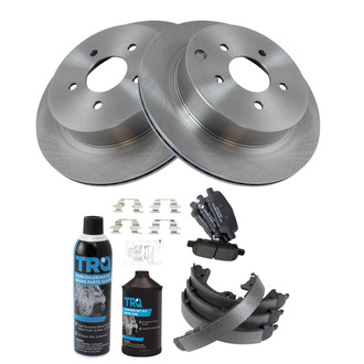 TRQ® - Rear Disc Brake Kit with Ceramic Pads and Shoes