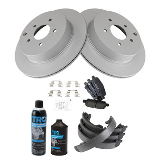 TRQ® - Rear Disc Brake Kit with Ceramic Pads and Shoes