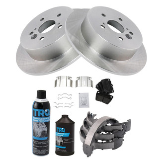 TRQ® - Rear Disc Brake Kit with Ceramic Pads and Shoes