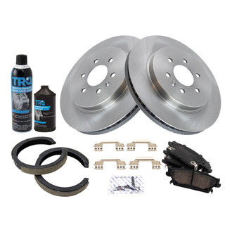 TRQ® - Rear Disc Brake Kit with Ceramic Pads and Shoes