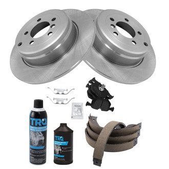 TRQ® - Rear Disc Brake Kit with Semi-Metallic Pads and Shoes