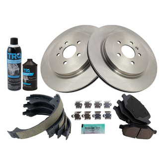 TRQ® - Rear Disc Brake Kit with Ceramic Pads and Shoes
