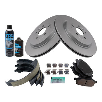 TRQ® - Rear Disc Brake Kit with Ceramic Pads and Shoes