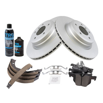 TRQ® - Rear Disc Brake Kit with Semi-Metallic Pads and Shoes