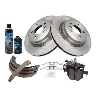 TRQ® - Rear Disc Brake Kit with Semi-Metallic Pads and Shoes