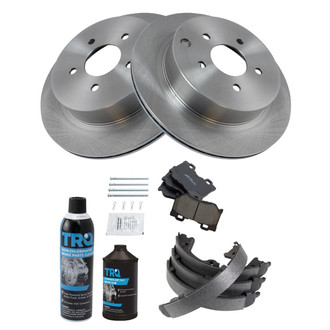 TRQ® - Rear Disc Brake Kit with Ceramic Pads and Shoes