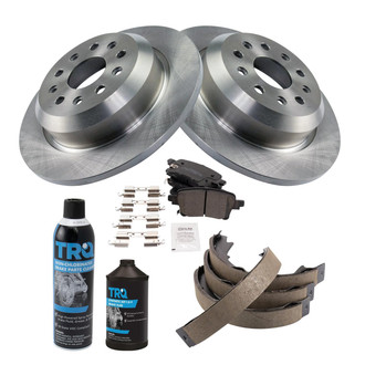 TRQ® - Rear Disc Brake Kit with Ceramic Pads and Shoes
