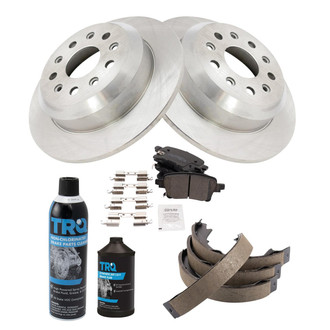 TRQ® - Rear Disc Brake Kit with Ceramic Pads and Shoes