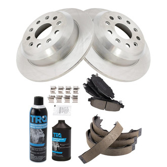 TRQ® - Rear Disc Brake Kit with Ceramic Pads and Shoes